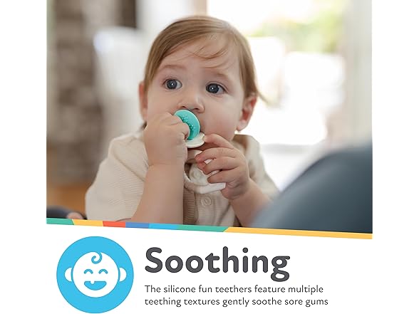 Nuby Silicone Fun Teethers, (2-Pack)
