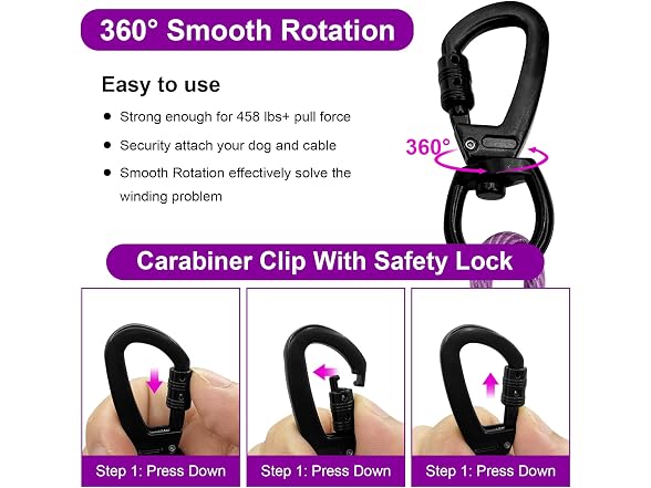 Dog Runner Cable for Yd & Camping