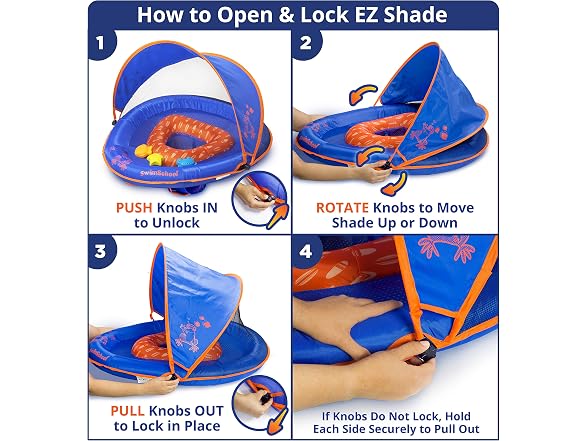 SwimSchool Deluxe Baby Float with Adj Canopy