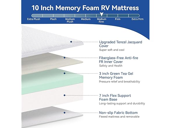 Vipbear Vipbear Short Queen RV Mattresses 10 Inc