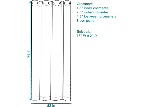 Sunnydaze Decor Curtain Panel, 52x96, Blue