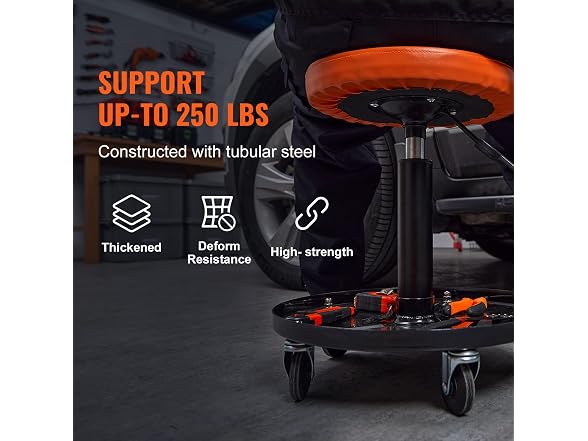 Mechanic Stool, 250 LBS Rolling Pneumatic