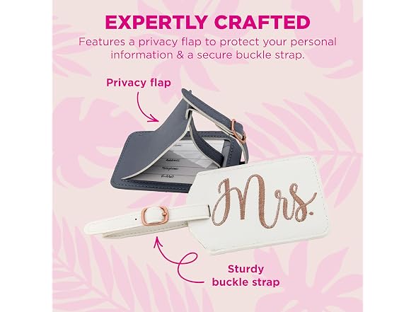 Miamica Mrs. & Mr. Luggage Tags, Set of 2