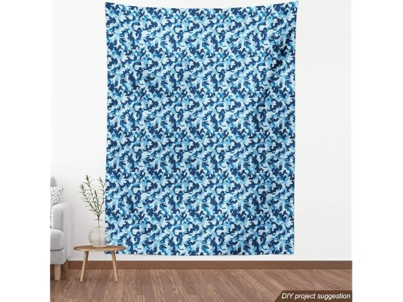 Ambesonne Camouflage Fabric by The Yard, Coconut Blue