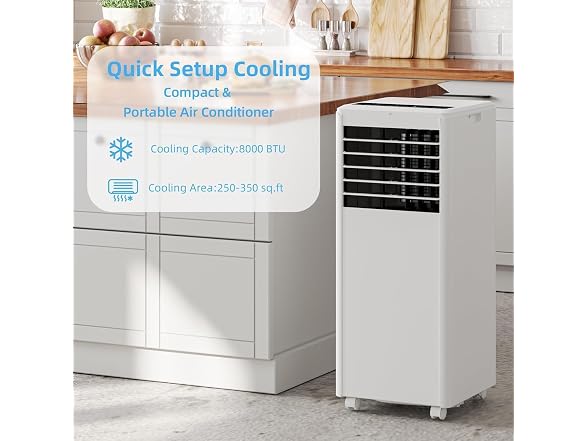 TranquilNest 8000 BTUs Portable Air Conditioner, 3-in