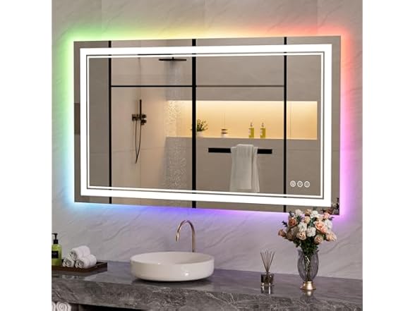 LED Bathroom Mirror with RGB Lights