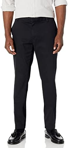 Amazon Essentials Men's Slim-Fit Wrinkle-Resistant Flat-Front Stretch Chino Pant, Black, 34W x 34L
