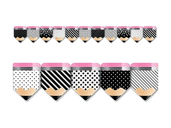 CTP Striped & Spotted Pencils Bulletin Board EZ Border