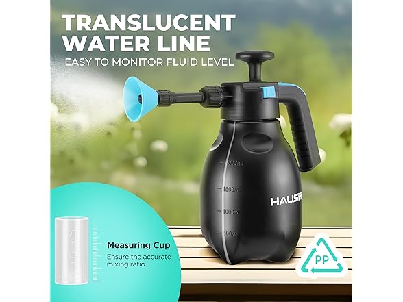 HAUSHOF Hand Pump Sprayer 1/2 Gallon Blue Green