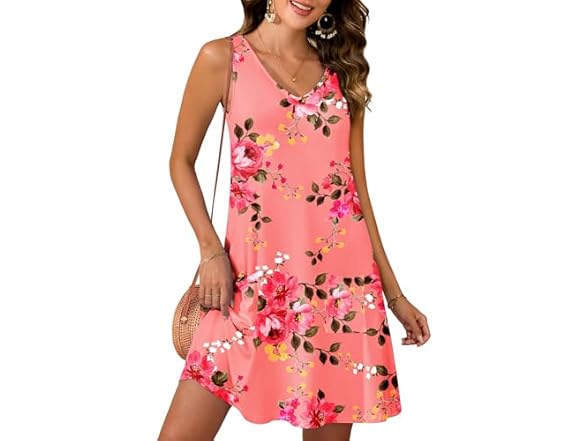Actcat Womens Summer V Neck Dresses