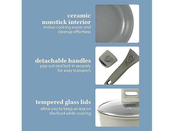 Sur La Table Kitchen Essentials 13 Piece Detachable Handle Pots and Pans