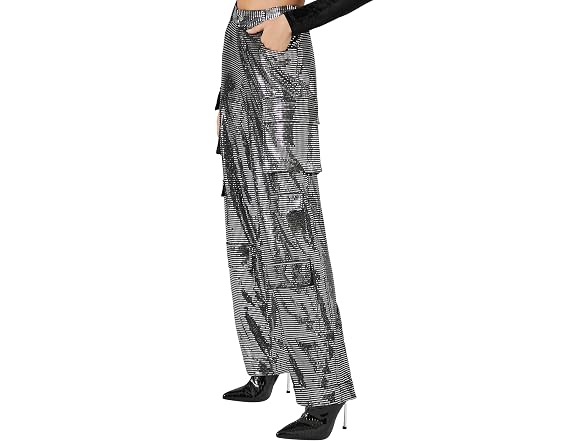Forever 21 (L) Metallic Wide-Leg Cargo Pants