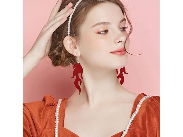 Exaggerated Acrylic Flame Earrings