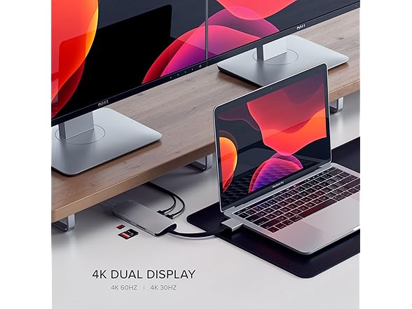 Satechi USB-C Dual Multimedia Adapter with Dual 4K HDMI