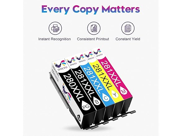 ONLYU Canon Ink 280XXL and 281XXL Cartridges