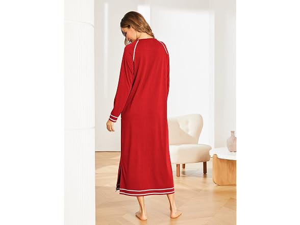 Ekouaer Women (S) Nightshirt Long Sleeve Dress