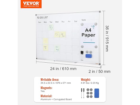 VEVOR Calendar Whiteboard