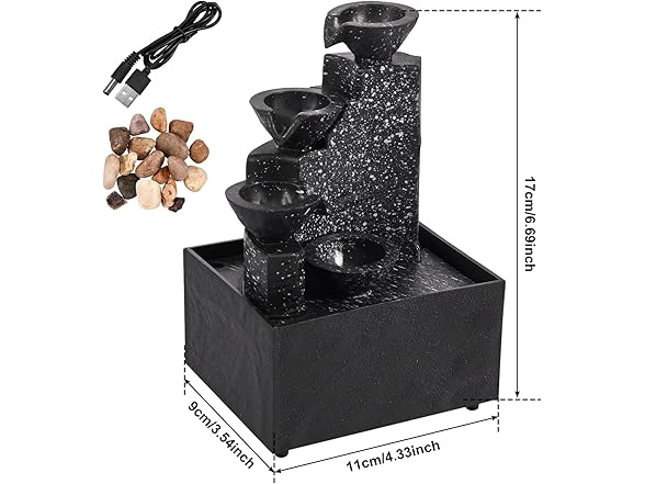 CQPNQRKT Tabletop Waterfall w/Light