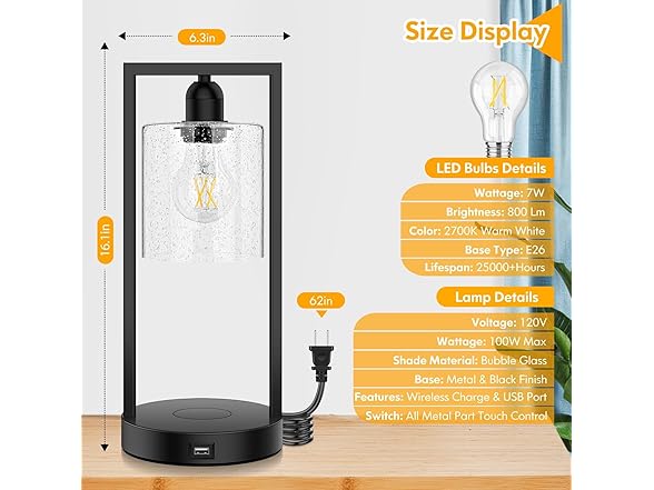 Wireless Touch Control Table Lamps
