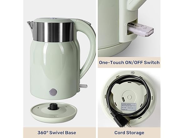 YSSOA Electric Kettle, 1.8 Liter 1100W