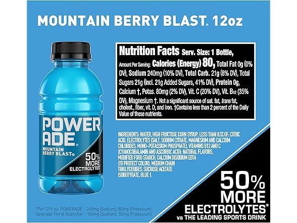 8PK POWERADE Sports Drink Mountain Berry Blast
