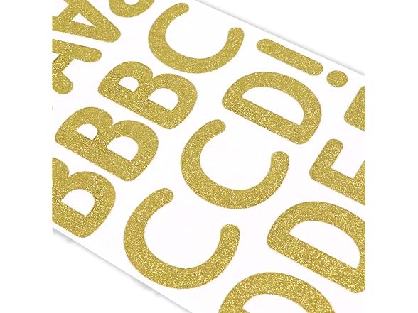 Recollections Gold Glitter Rounded Font Alphabet Stickers