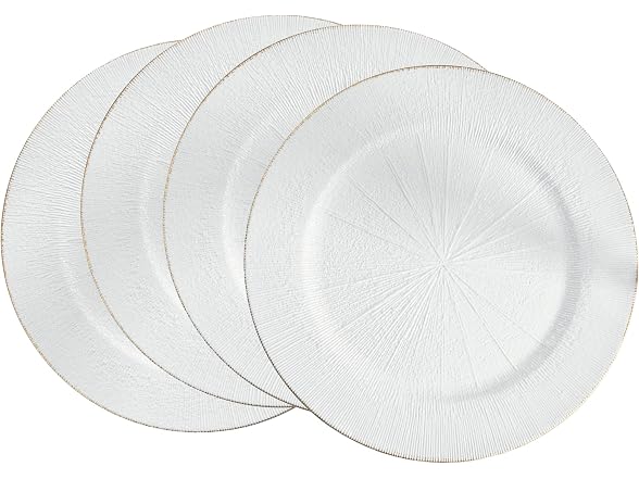 SARO LIFESTYLE Textured Decorative Charger Plates (Set of 4) 
