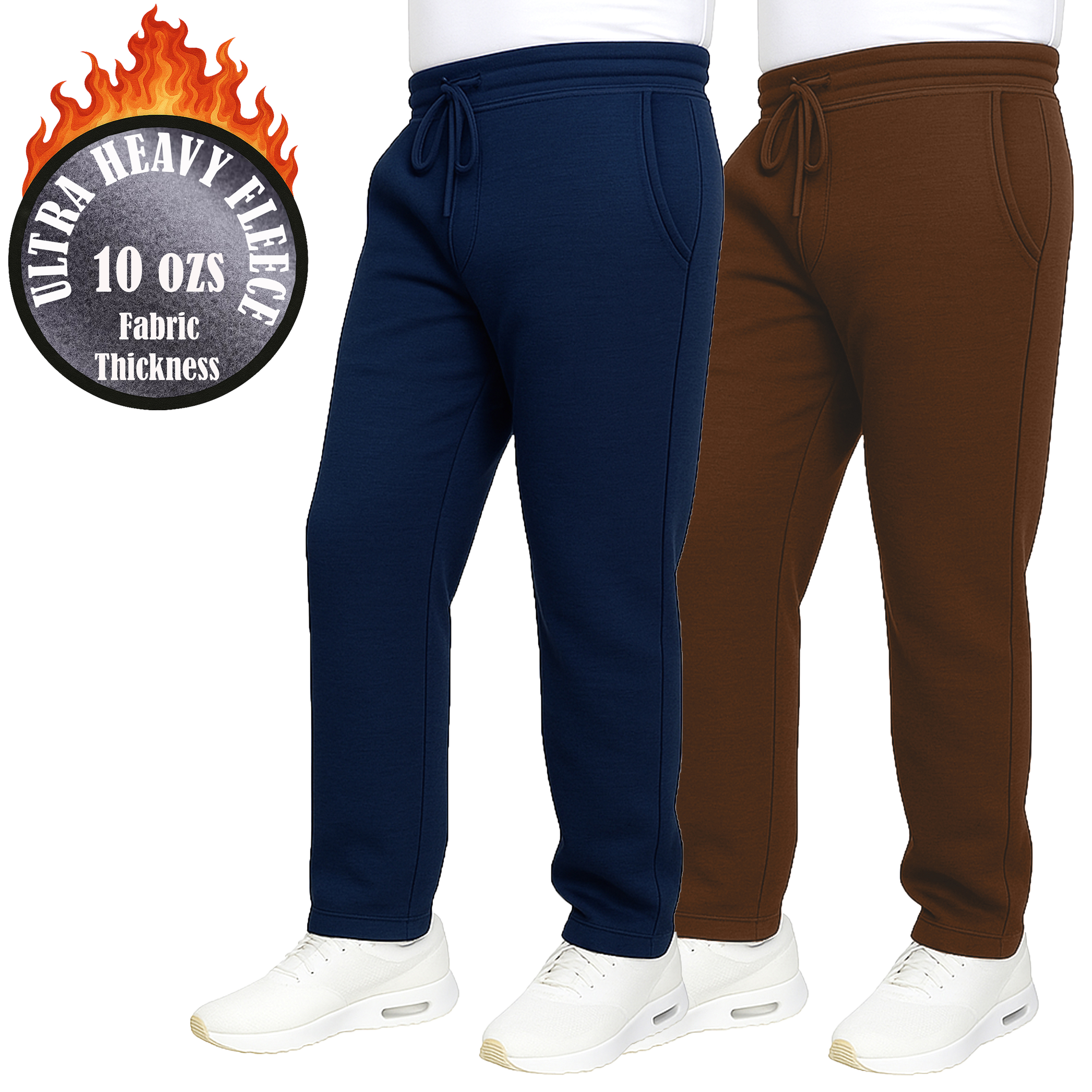 Mens Heavyweight Fleece-Lined Sweatpants (1 or 2pk) - Gallery 28