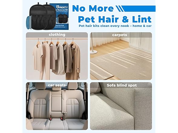 2 PCS Pet Hair Removal Glove