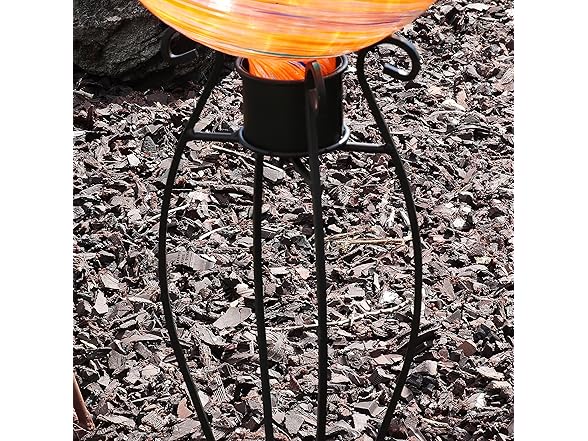 Sunnydaze Steel Gazing Globe Stand-Black
