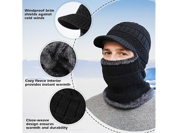 Tagvo Unisex (OS) Winter Knitted Balaclava Fleece