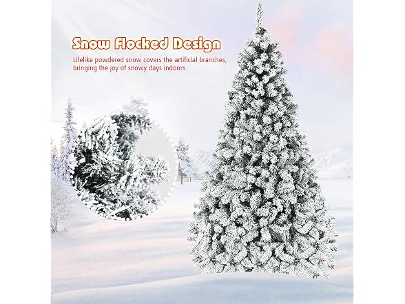 Goplus 7.5ft Pre-Lit Artificial Christmas Tree