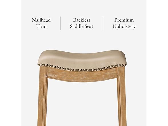 Adrien Backless Bar Stool 31" Saddle Seat