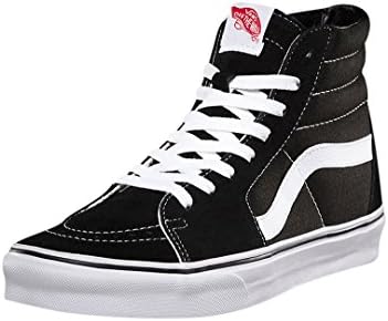 Vans Sk8 High Top Skate Shoe Unisex, Black/White, 9.5 Men / 11 Women