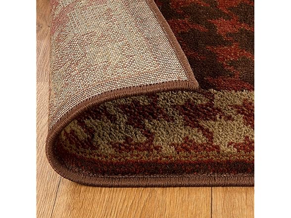 Abstract Houndstooth Checkered Geometric Border Rug, 8'x10'