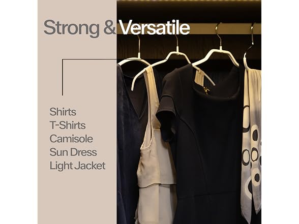 MAWA by Reston Lloyd Clothing Hangers Set of 24, Latte