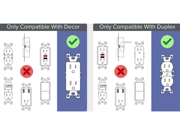 Hakol 5-Pack Outlet Cover with Built-In LED