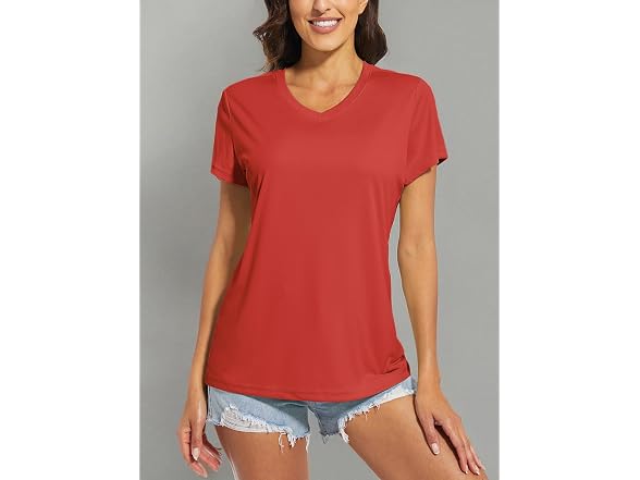 Magcomsen Women (XL) T Shirts V Neck Exercise Top
