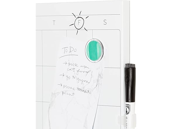 U Brands Square Magnetic Dry Erase Calendar White Board