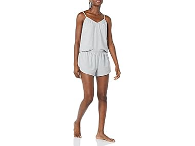 $4.99, Was $22.90, 78% Off! Amazon Essentials Women Knit Jersey Cami Short Pajama Set dealfomo