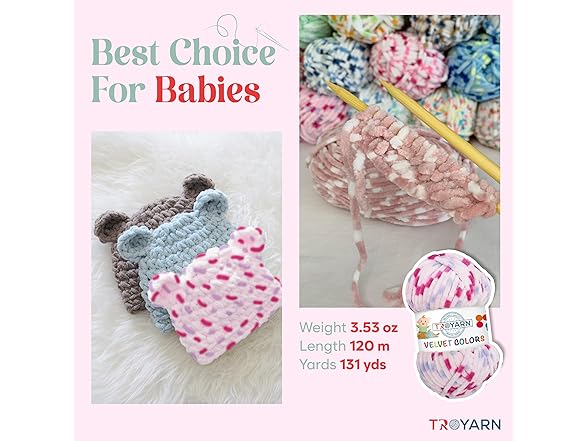 Troyarn Velvet Colors (3- Skeins Pack)