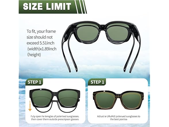 Gleeish Polarized Fit Over Glasses Sunglasses