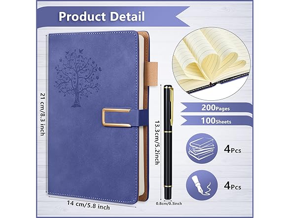 3 PC A5 Leather Journal Notebooks