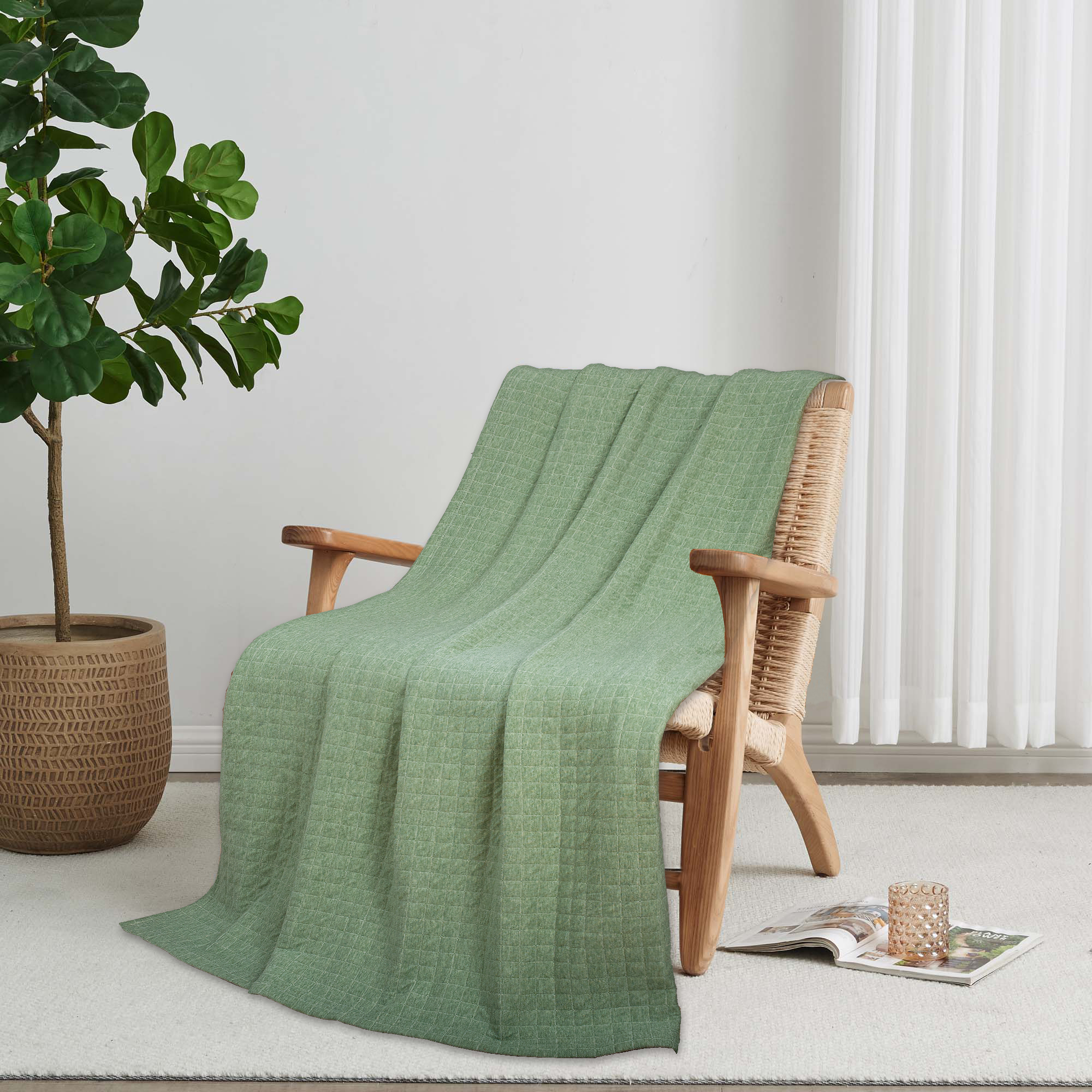 Katama 50"x70" Cotton Melange Jersey Throw - Gallery 9