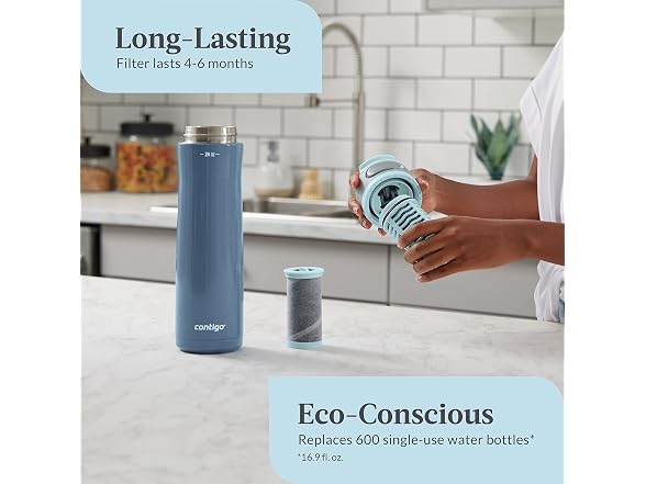 Contigo Clybourn FreeFlow Filter Water Bottle Dark Ice