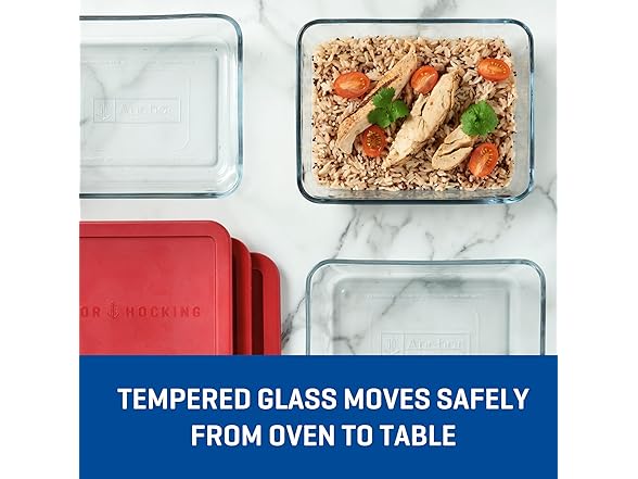 Anchor Hocking SnugFitTM Rectangular Food Containers