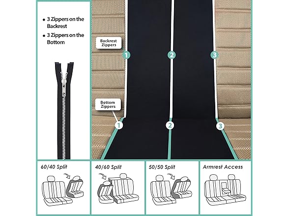 FH Group Car Seat Covers 3D Air Mesh