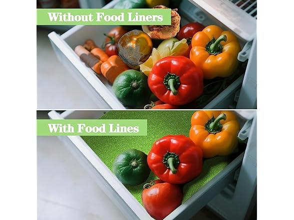 MAXTBEE 4 Pcs Fridge Drawer Liners