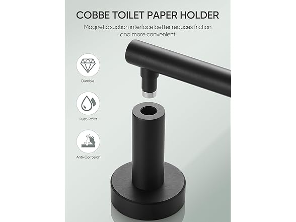 Cobbe Matte Black Toiler Paper Holder