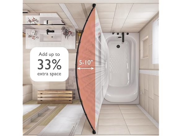 Design House Adjustable Curved Shower Rod